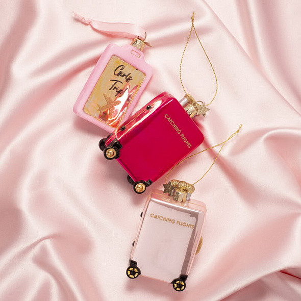 Изображение товара Елочная игрушка Vondels Чемодан / 1250382100013 (малиновый)