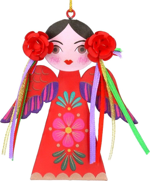 Изображение товара Елочная игрушка Gisela Graham Девушка с лентами Carnival 16555-2 (красный)