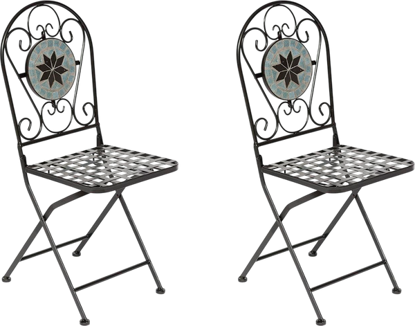 Изображение товара Комплект стульев складных Tetchair Secret De Maison Vicenza (2шт, черный/плитка Astra)