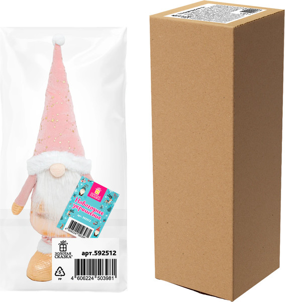 Изображение товара Фигура под елку Золотая сказка В форме гнома / 592512 (72см)