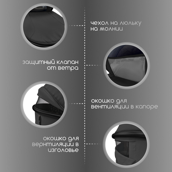 Изображение товара Детская универсальная коляска Bubago Gaudi 3в1 / BG 195-3 (черный)