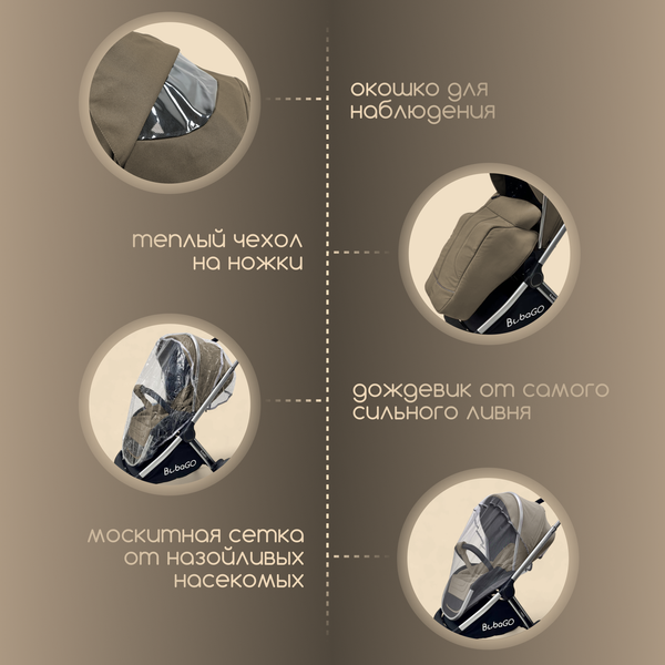 Изображение товара Детская универсальная коляска Bubago Gaudi 3в1 / BG 195-2 (бежевый)