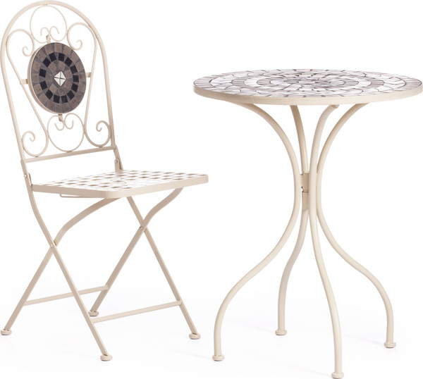 Изображение товара Комплект стульев складных Tetchair Secret De Maison Vicenza (2шт, белый/плитка калейдоскоп)