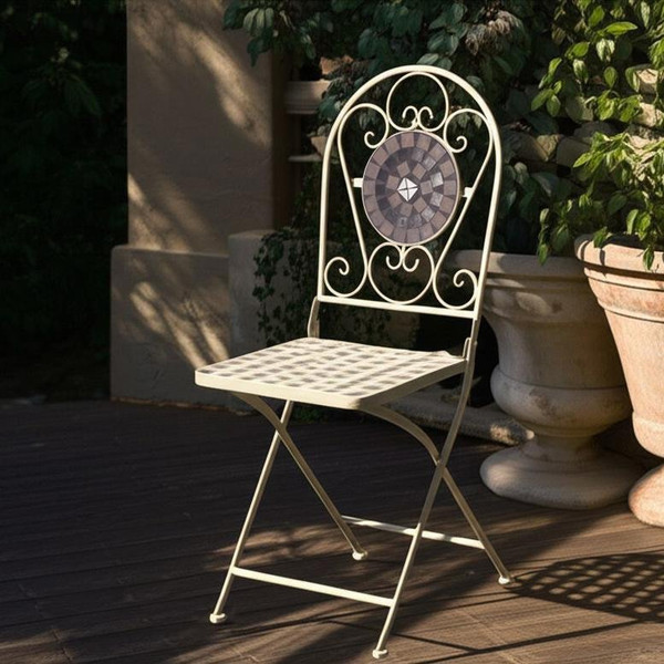 Изображение товара Комплект стульев складных Tetchair Secret De Maison Vicenza (2шт, белый/плитка калейдоскоп)