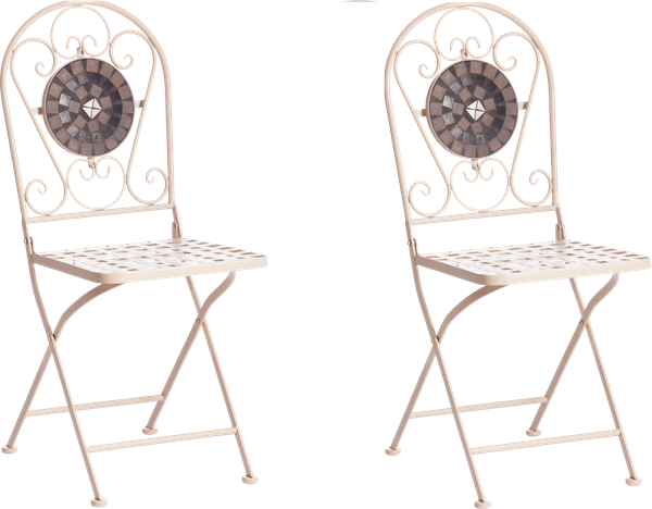 Изображение товара Комплект стульев складных Tetchair Secret De Maison Vicenza (2шт, белый/плитка калейдоскоп)
