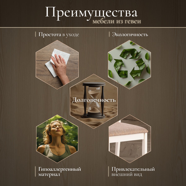 Изображение товара Набор стульев Tetchair Golfi 2 (2шт, дерево гевея/Ivory White/коричневый/золотой)