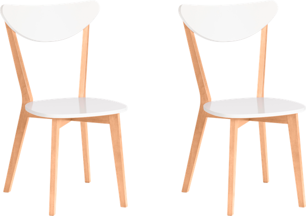 Изображение товара Набор стульев Tetchair Maxi жесткое сидение (2шт, белый/натуральный)