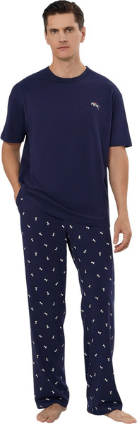 Изображение товара Комплект домашней одежды Mark Formelle 591039 (р.104-94-182/188, темно-синий/белые лошади на темно-синем)