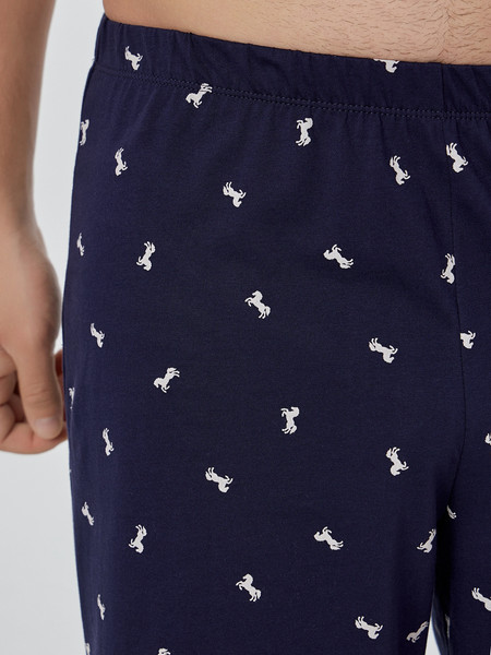 Изображение товара Комплект домашней одежды Mark Formelle 591044 (р.104-94-182/188, темно-синий/белые лошади на темно-синем)