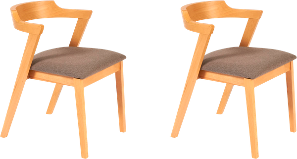 Изображение товара Набор стульев Tetchair Versa мягкое сиденье (2шт, натуральный/коричневый)