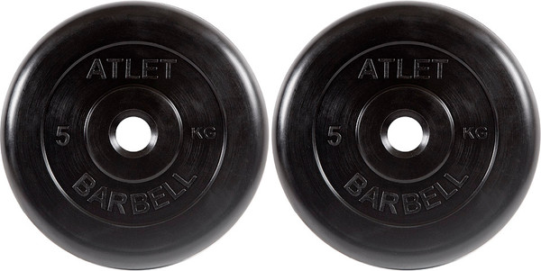 Изображение товара Набор дисков для штанги MB Barbell Atlet d26 5кг (2шт, черный)