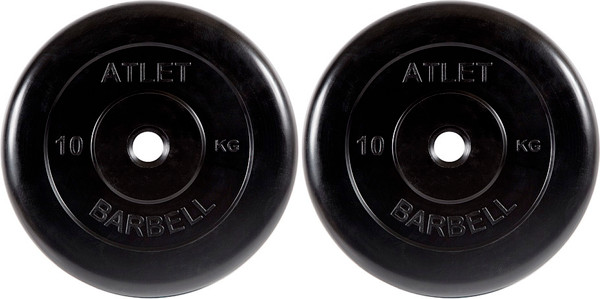Изображение товара Набор дисков для штанги MB Barbell Atlet d26 10кг (2шт, черный)