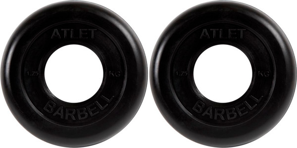 Изображение товара Набор дисков для штанги MB Barbell Atlet d51 1.25кг (2шт, черный)