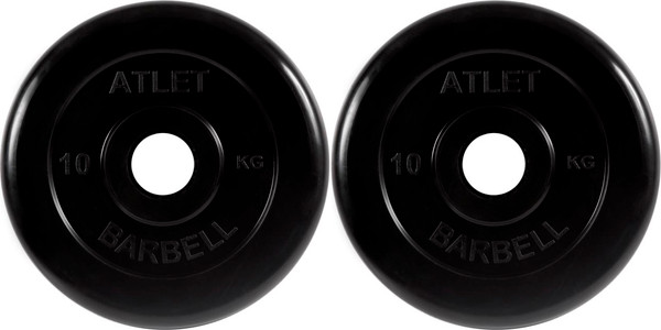 Изображение товара Набор дисков для штанги MB Barbell Atlet d51 10кг (2шт, черный)