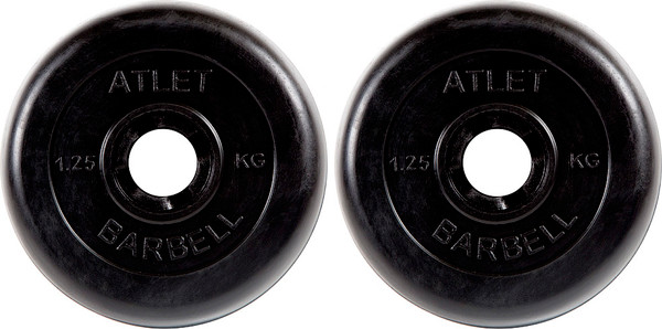 Изображение товара Набор дисков для штанги MB Barbell Atlet d31 1.25кг (2шт, черный)