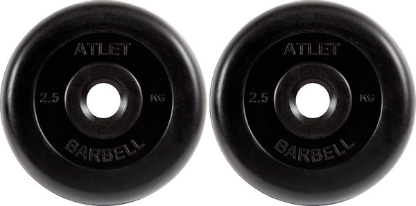 Изображение товара Набор дисков для штанги MB Barbell Atlet d31 2.5кг (2шт, черный)