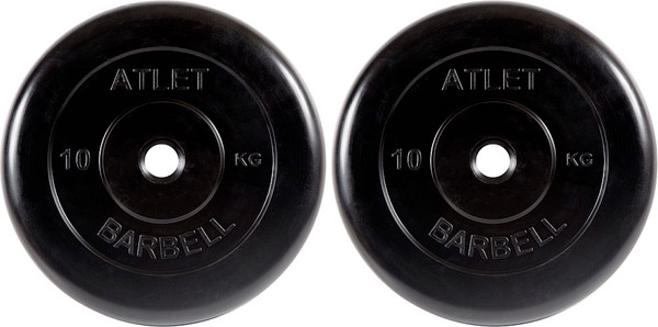 Изображение товара Набор дисков для штанги MB Barbell Atlet d31 10кг (2шт, черный)