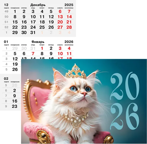 Изображение товара Календарь настенный Listoff Гламур. 2026 год / ККТ2608