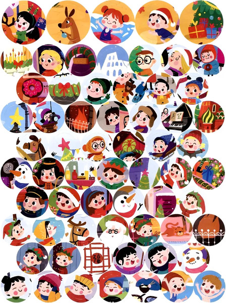 Изображение товара Развивающая книга Malamalama Виммельбух с наклейками. Новый год разных стран, мягкая обложка