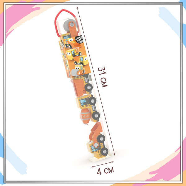 Изображение товара Набор игрушечных автомобилей Hape Jadore Стройка Спецтехника / 818936_HPJ