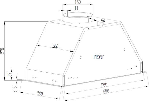 Изображение товара Вытяжка скрытая Schtoff Bots 60 (черный)