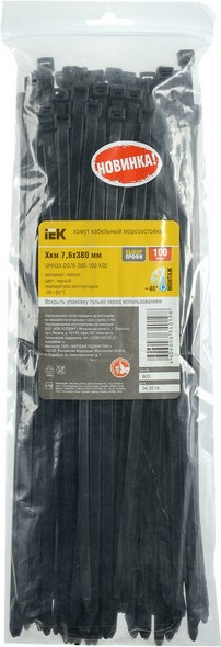 Стяжка для кабеля IEK UHH33-D076-380-100-K02 (100шт, черный) — фото 6