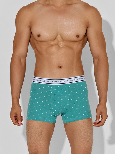 Изображение товара Комплект мужских трусов Mark Formelle 411228-2 (р.86-96, узор на персидском зеленом/черный)