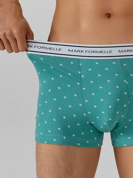 Изображение товара Комплект мужских трусов Mark Formelle 411228-2 (р.90-100, узор на персидском зеленом/черный)