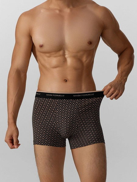 Изображение товара Комплект мужских трусов Mark Formelle 411228-2 (р.86-96, беж узор на черном/бежевый)