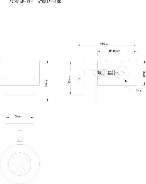 Изображение товара Бра Arte Lamp A7051AP-1BK