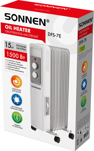 Изображение товара Масляный радиатор Sonnen DFS-7E / 457779 (белый)