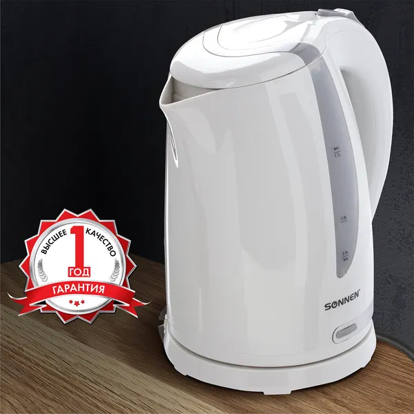 Изображение товара Электрочайник Sonnen KT-1743 / 453414 (белый)