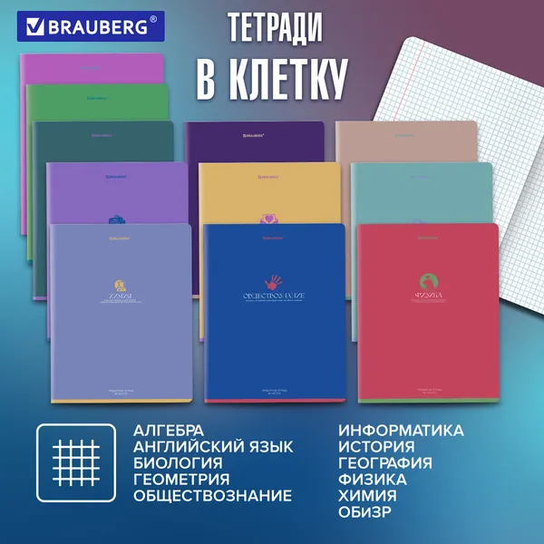 Изображение товара Набор предметных тетрадей Brauberg Monocolor / 405175 (13шт)