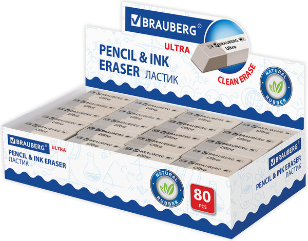 Изображение товара Ластик Brauberg 228703 (серый/белый)