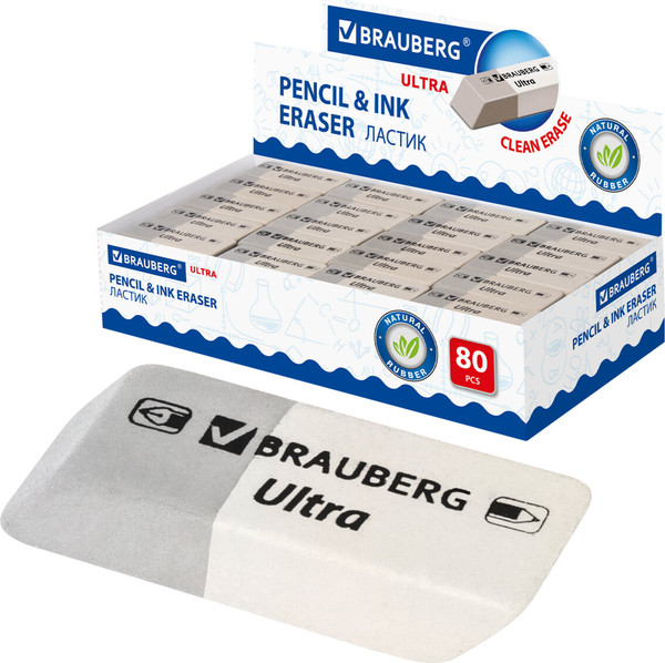 Изображение товара Ластик Brauberg 228703 (серый/белый)