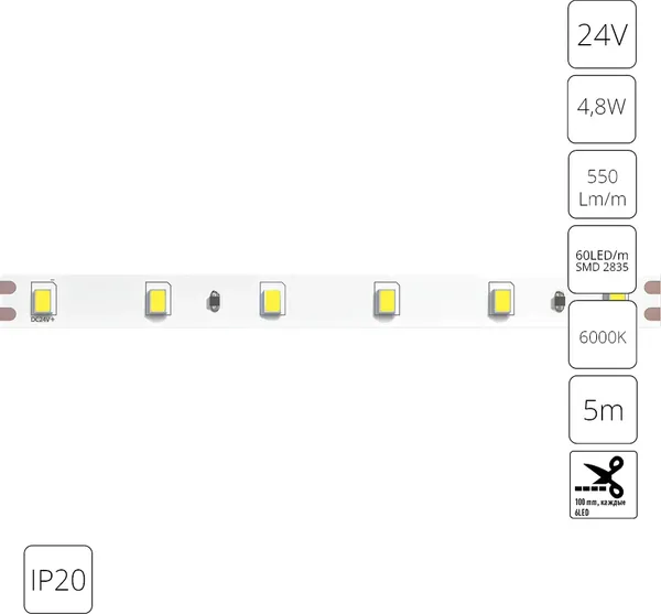 Изображение товара Светодиодная лента Arte Lamp A2406008-03-6K