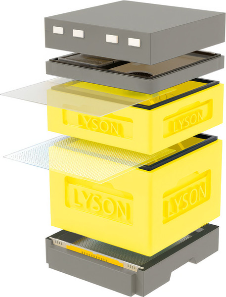 Изображение товара Улей Lyson Дадан На 12 Рамок / K122YG (желтый/серый)