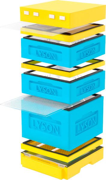 Изображение товара Улей Lyson Дадан На 12 Рамок / K124BY (синий/желтый)