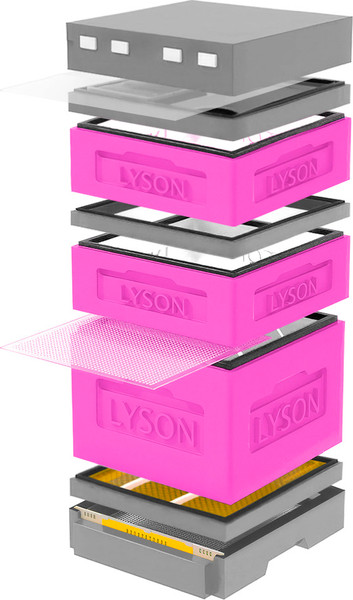 Изображение товара Улей Lyson Дадан На 12 Рамок / K124PG (розовый/серый)