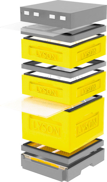 Изображение товара Улей Lyson Дадан На 12 Рамок / K124YG (желтый/серый)