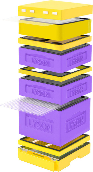 Изображение товара Улей Lyson Дадан На 12 Рамок / K125PUY (фиолетовый/желтый)