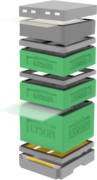 Изображение товара Улей Lyson Дадан На 12 Рамок / K125GG (зеленый/серый)