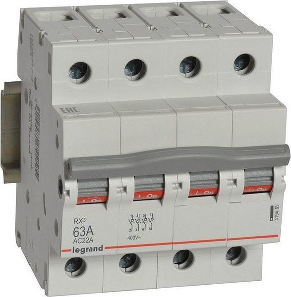 Изображение товара Выключатель-разъединитель Legrand RX3 63А 4П / 419418