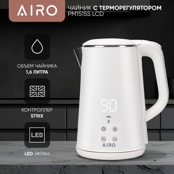 Изображение товара Электрочайник Airo PM1515S c термоконтроллером (белый)