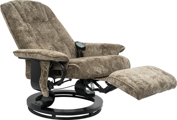 Изображение товара Массажное кресло Calviano 20 с пуфом (коричневый плюш)