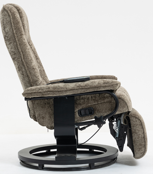 Изображение товара Массажное кресло Calviano 20 с пуфом (коричневый плюш)