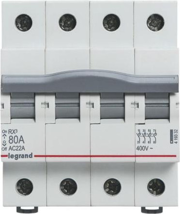 Изображение товара Выключатель-разъединитель Legrand RX3 4П 80A / 419332