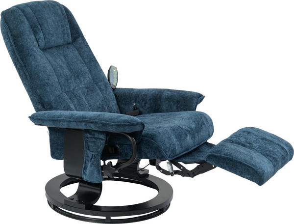 Изображение товара Массажное кресло Calviano 22 с пуфом (синий плюш)