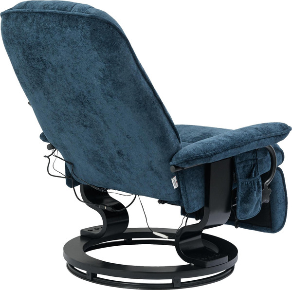 Изображение товара Массажное кресло Calviano 22 с пуфом (синий плюш)