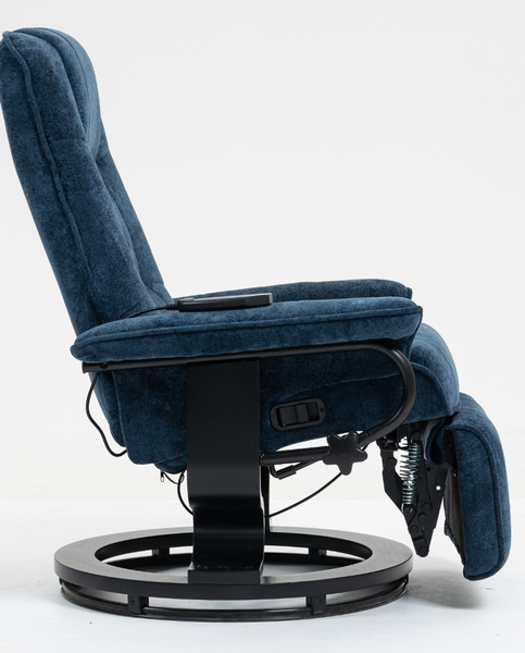 Изображение товара Массажное кресло Calviano 22 с пуфом (синий плюш)